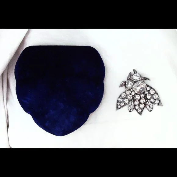 *ULTRA RARE* 1930s Large EISENBERG Vtg BEE Art Deco Double Pin Rhinestone Brooch - Picture 13 of 13